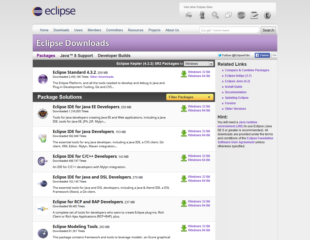site eclipse download actuel